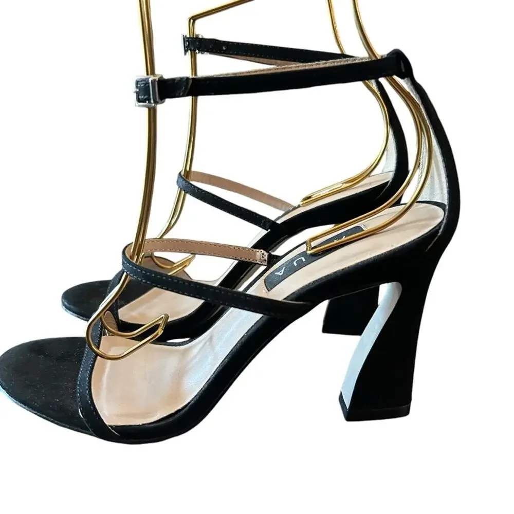 Aqua Jenni Ankle Strap Strappy Flared Heels NEW Size 7